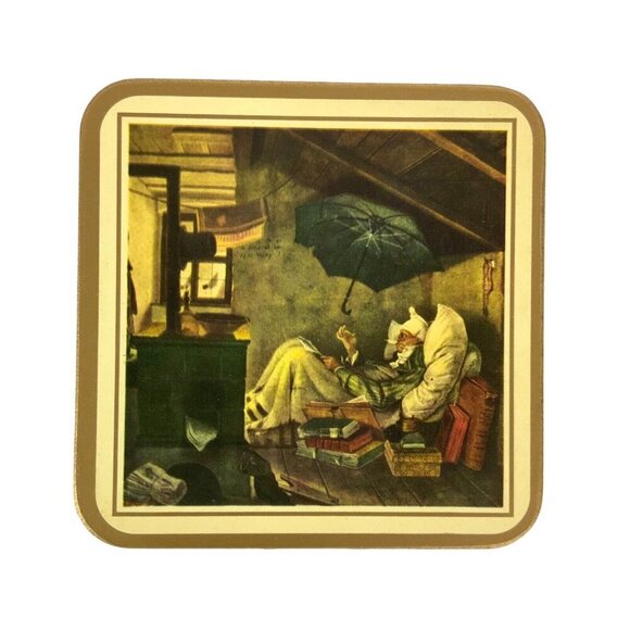 Pimpernel Coasters Carl Spitzweg Fine Art Cork Back Set Of 6 Made In England - Picture 8 of 11